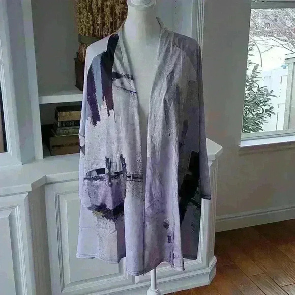 3 Potato Open Cardigan - Colors: Lavenders, Greens, Browns - Size: S - Picture 1 of 7